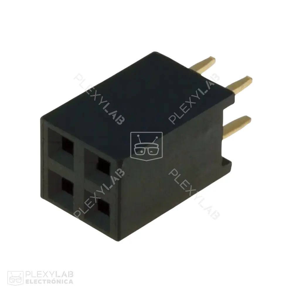 Peineta header hembra doble, separación 2.54 mm (2x2 a 2x40)