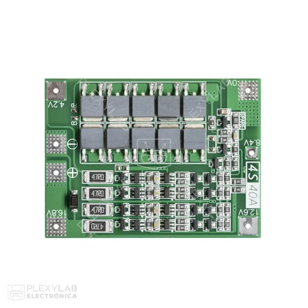 Módulo BMS balanceador y protección de baterías de litio de 4 celdas 4S 40A
