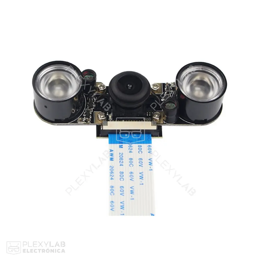 Cámara ojo de pez OV5647 para Raspberry Pi, 5MP 1080p 30FPS, visión nocturna IR, FOV130°, incluye cable Flex CSI