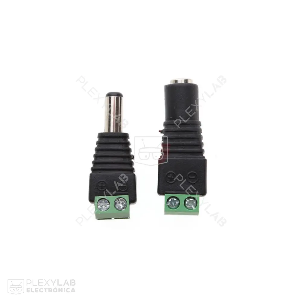 Par de bornera conector DC 5.5x2.1 mm Plug y Jack Macho y Hembra de alimentación