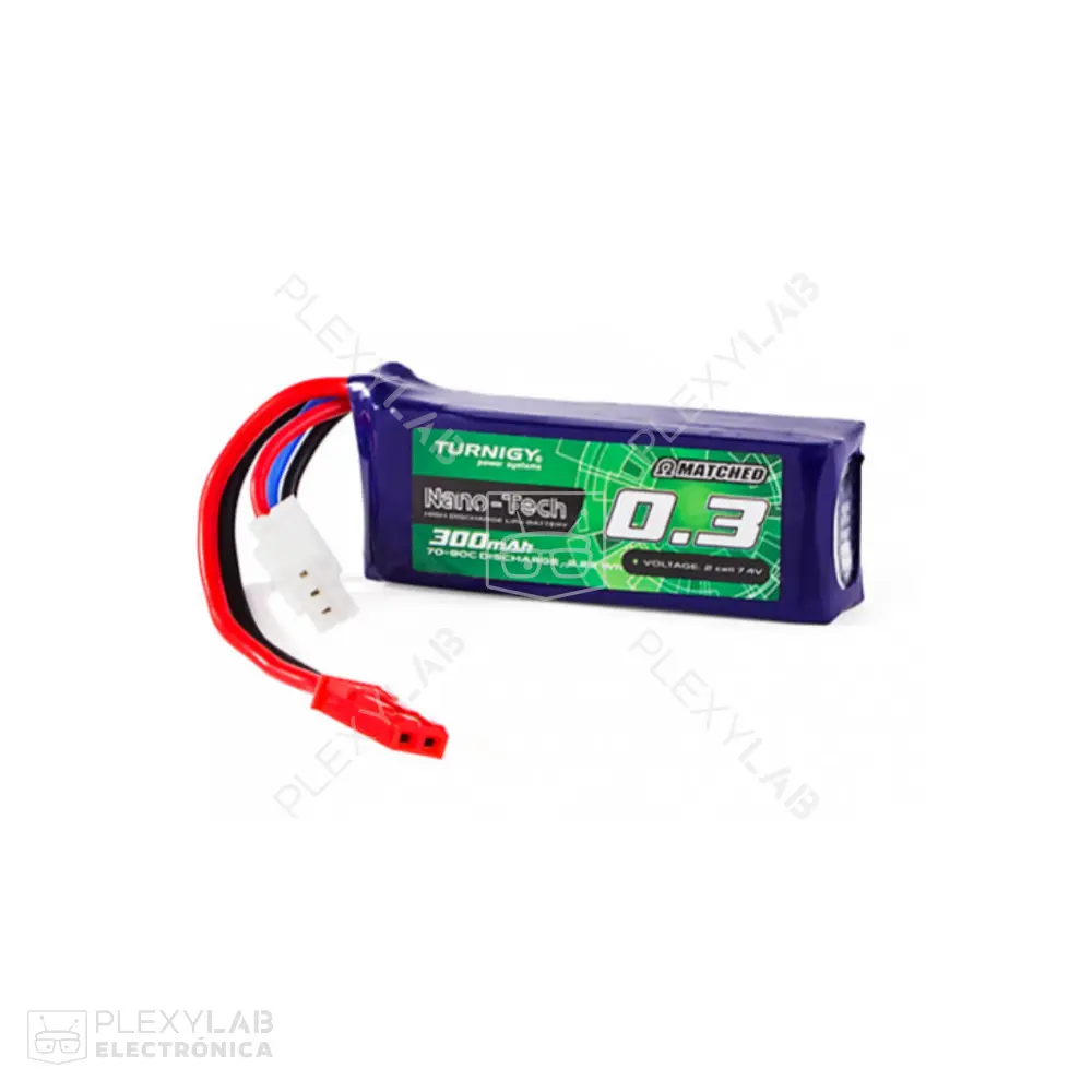 Batería de litio Lipo 2S 70-90C 300mAh Turnigy Nano-Tech Plus de 7.4V 2 celdas