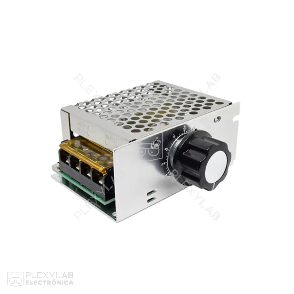 Módulo regulador de voltaje AC por SCR Dimmer 100/220 VAC de 4000W con carcasa