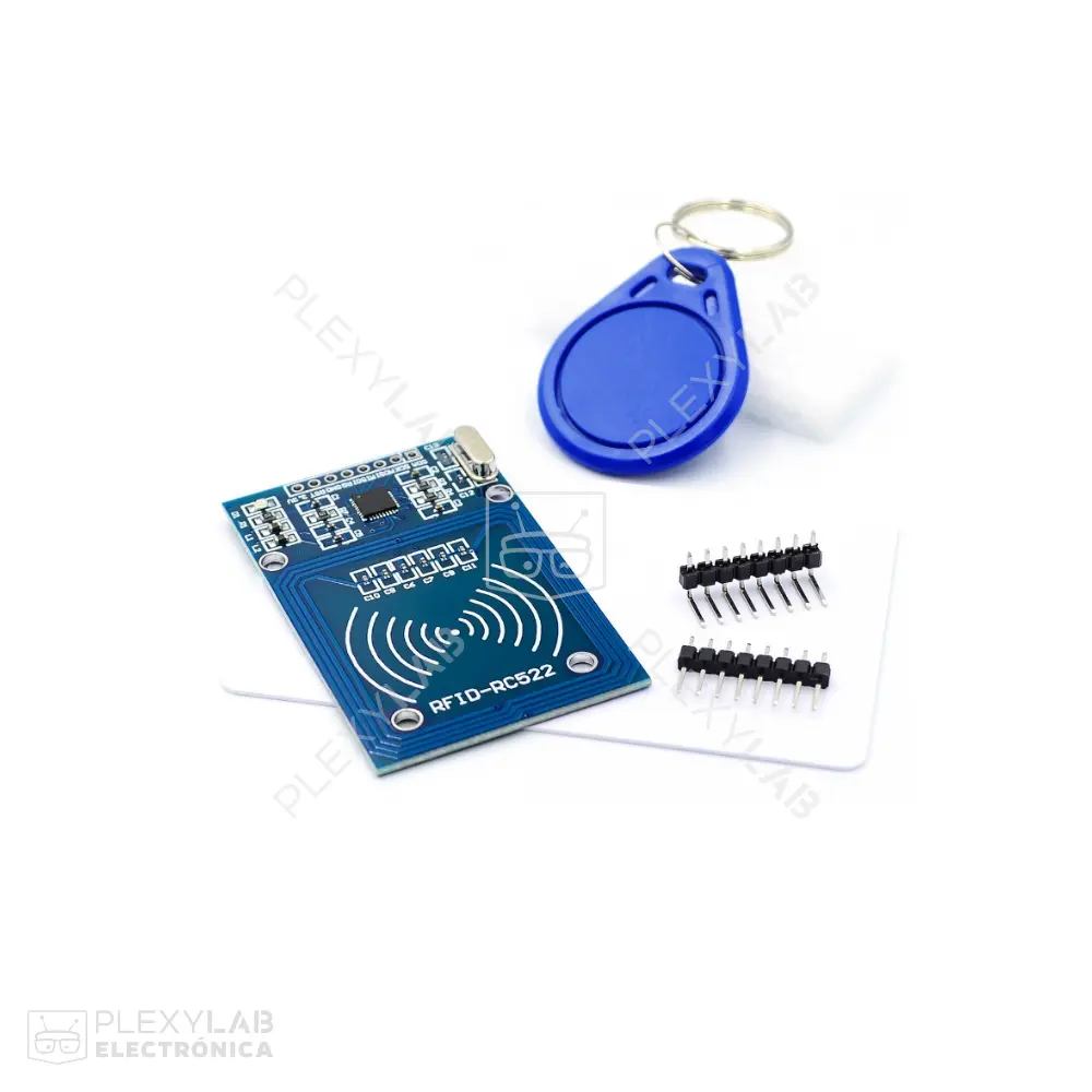 Módulo lector RFID RC522, 13.56 MHz, incluye 1 tarjeta, 1 llavero y 2 peineta