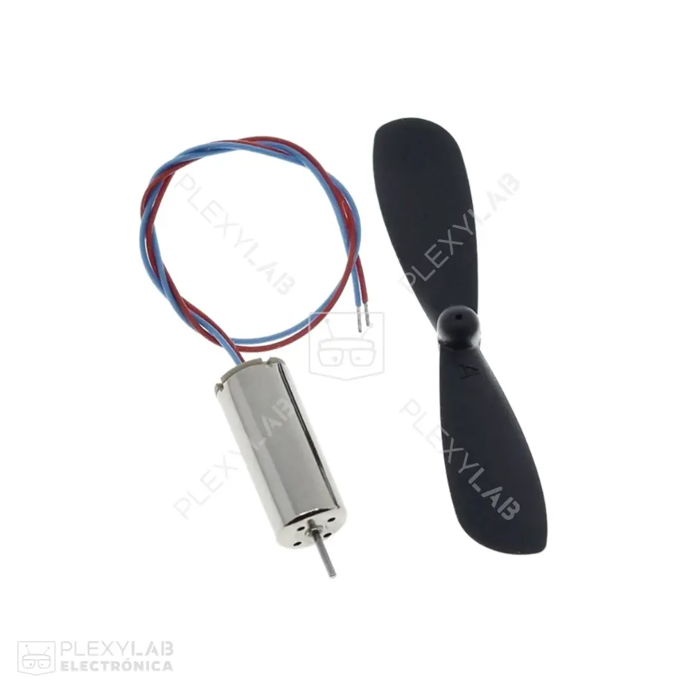 Mini motor DC de 7x16 mm sin núcleo con hélice para drone