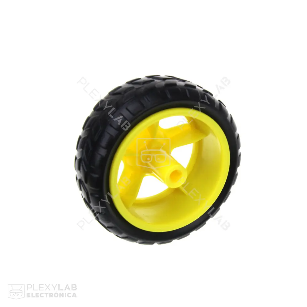 Rueda, llanta de 65 mm para motor reductor amarillo