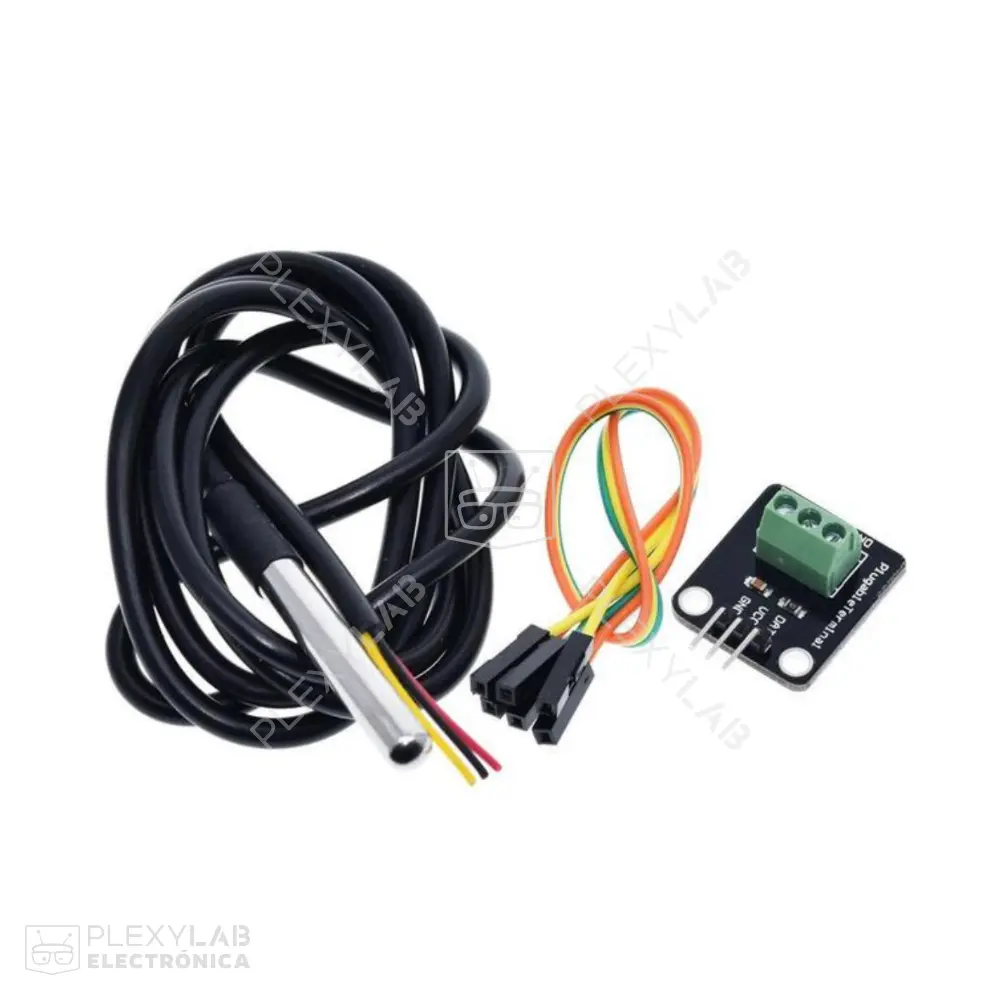 Sonda sensor de temperatura digital DS18B20 de longitud 1 metro con módulo adaptador