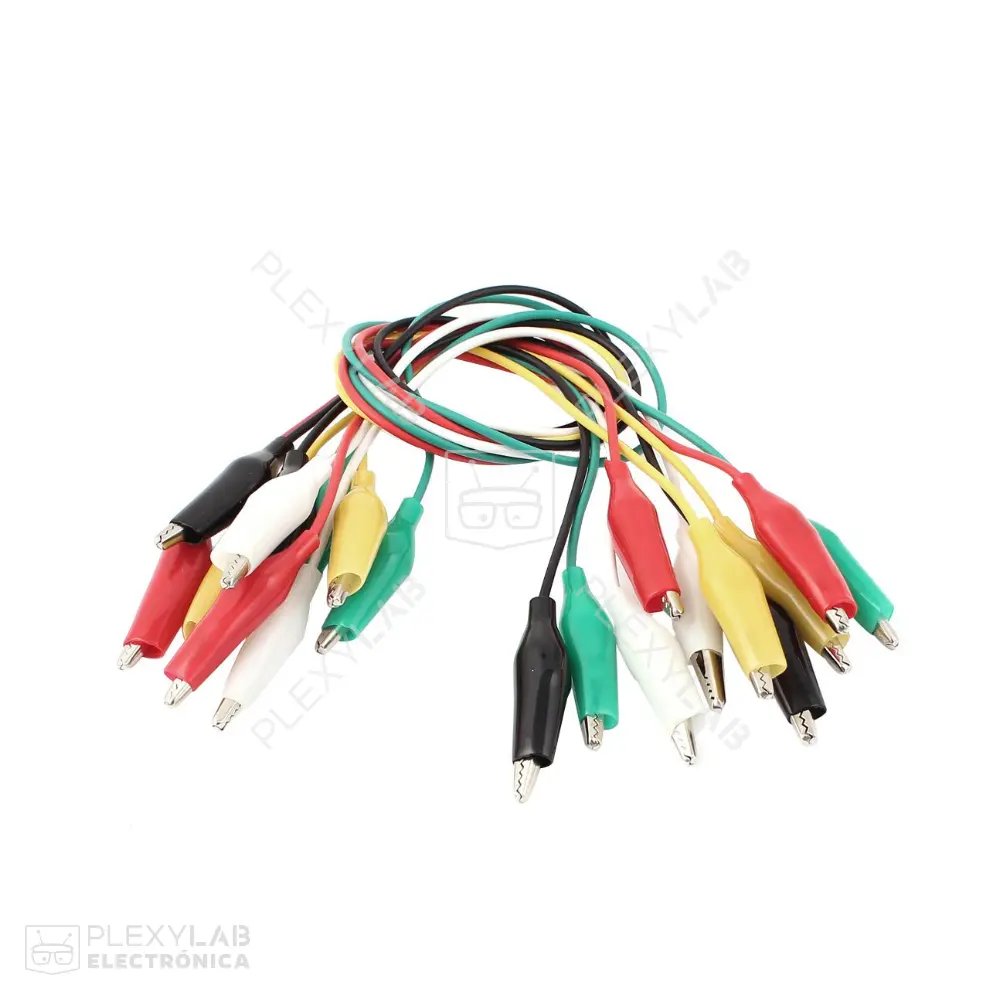 Cable de 15 cm con conectores lagarto pequeños