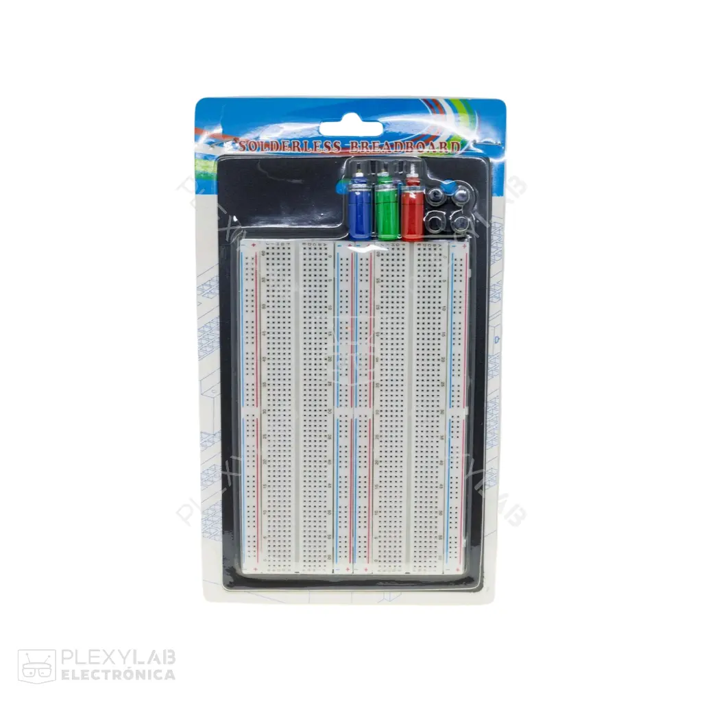 Protoboard de 1660 puntos, doble hilera dos regletas