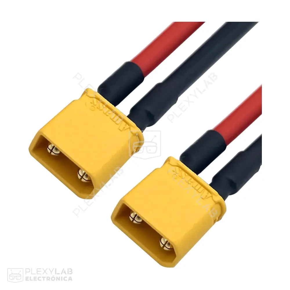 Cable con conector AMASS XT30U 2 pines, 15 A, aislante de silicona AWG 16, para baterías LiPo, longitud 15 cm