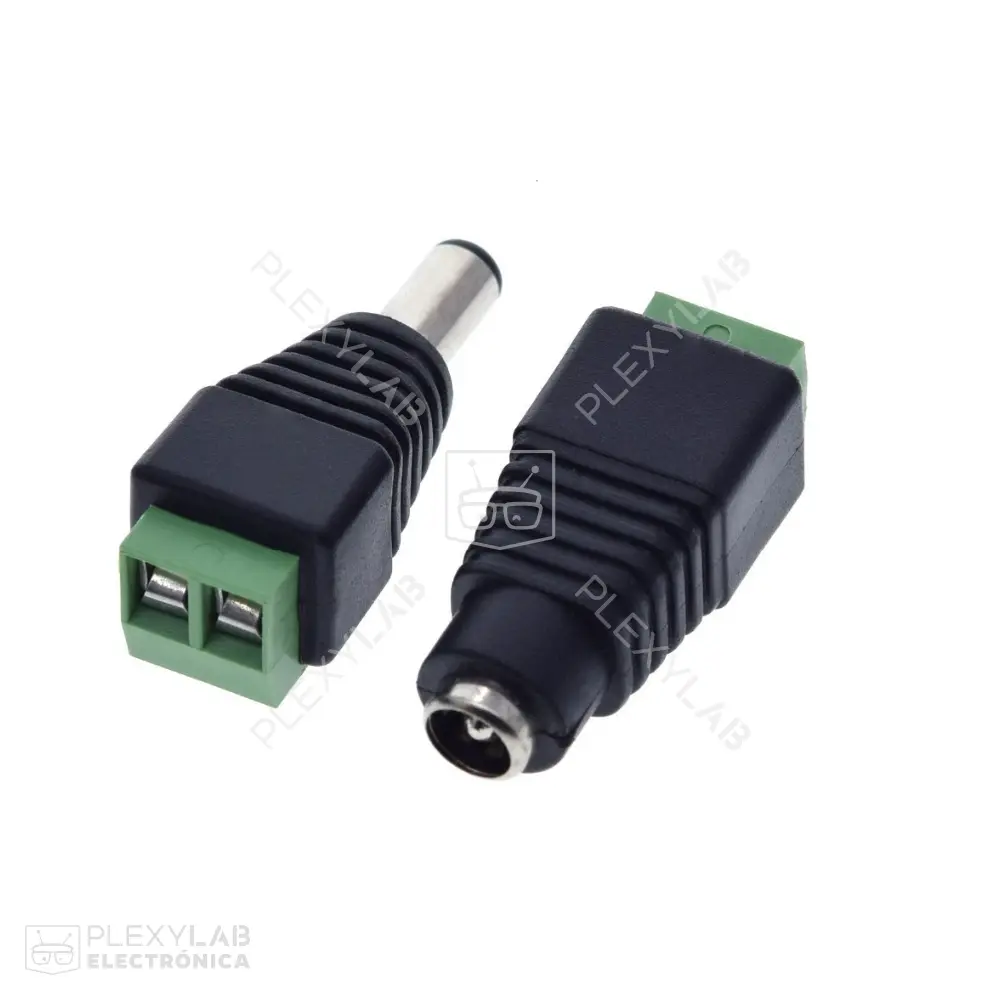 Par de bornera conector DC 5.5x2.5 mm Plug y Jack Macho y Hembra de alimentación