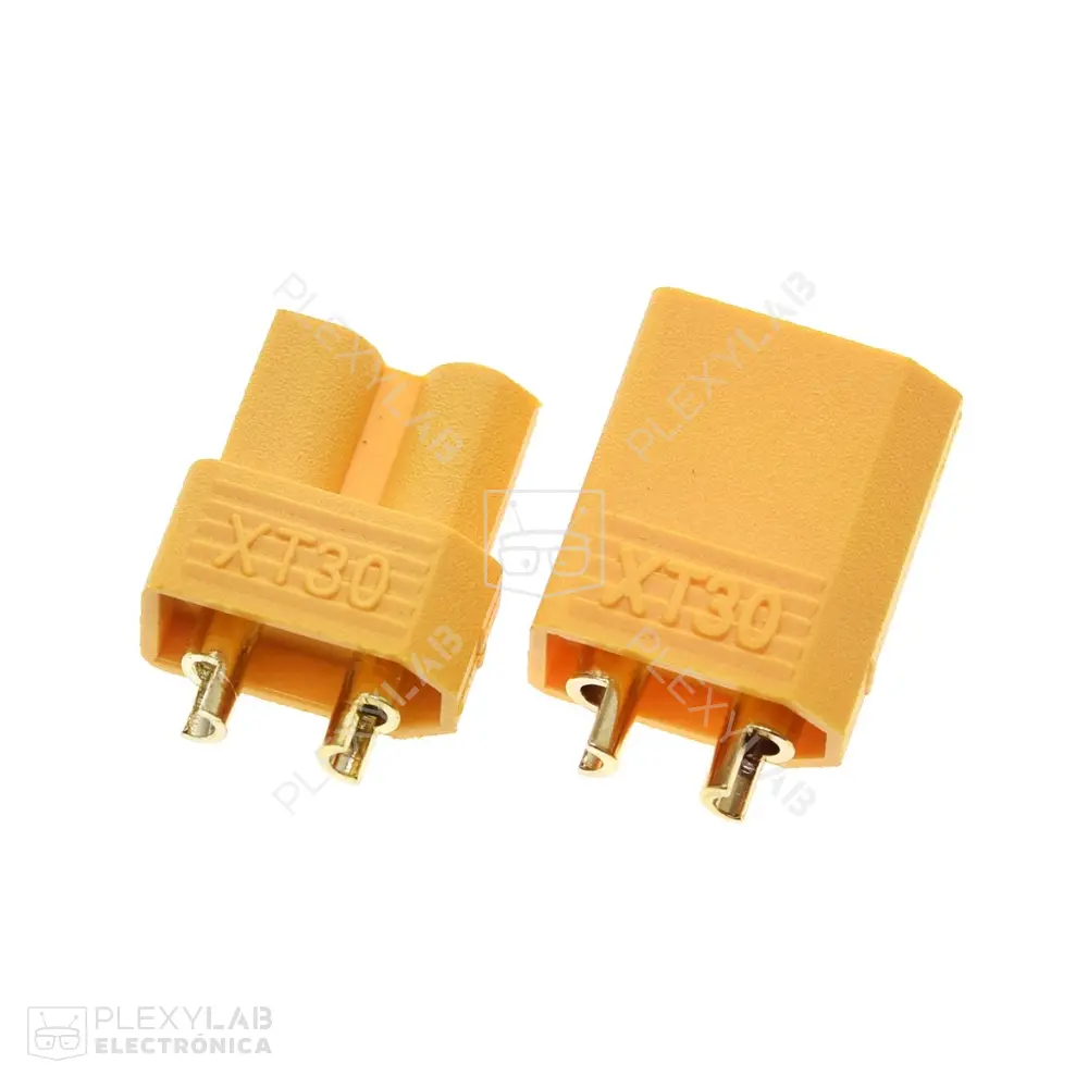 Par de conectores AMASS XT30U 2 pines Macho y Hembra, 15 A, para baterías LiPo