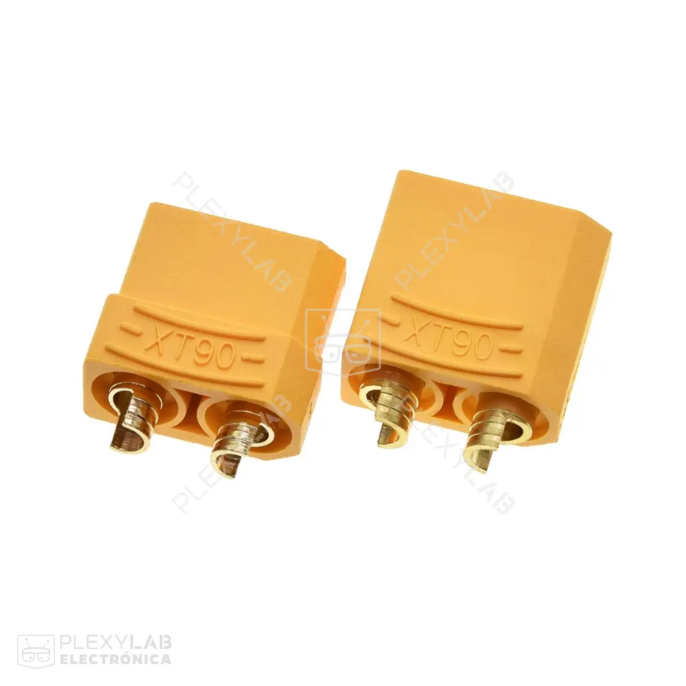 Par de conectores AMASS XT90U 2 pines Macho y Hembra, 30 A, para baterías LiPo