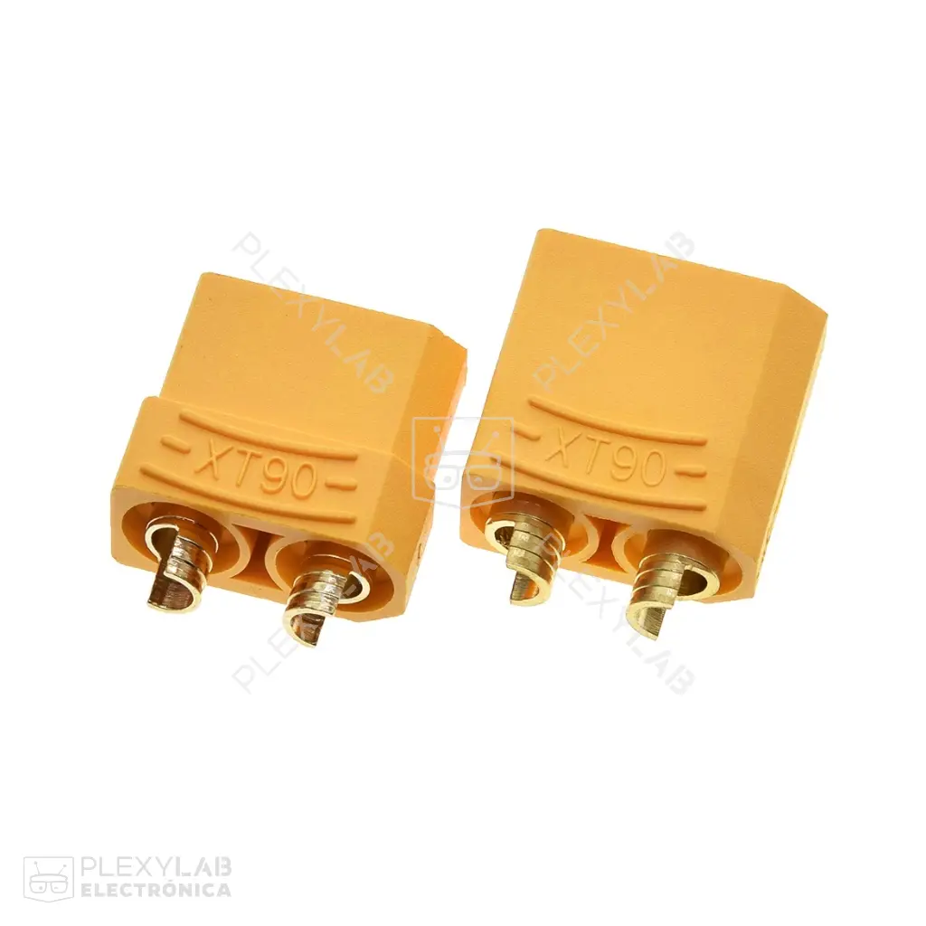 Par de conectores AMASS XT90U 2 pines Macho y Hembra, 30 A, para baterías LiPo