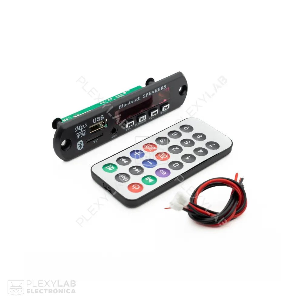 Módulo MP3 Bluetooth XLX-1016T con amplificador 2x25W, Car Audio 12V FM Radio USB con control remoto