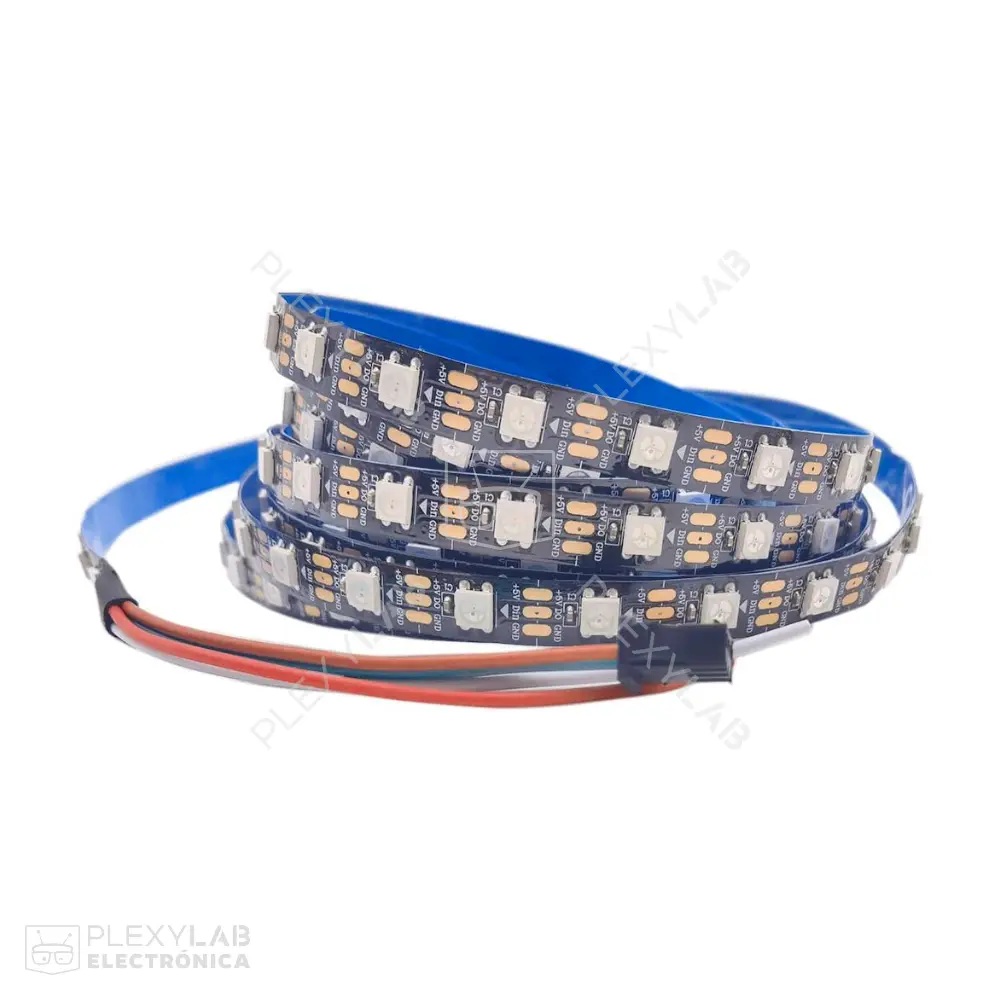 Tira LED RGB WS2812B 5050 SMD de 1 metro con 60 LEDs por metro