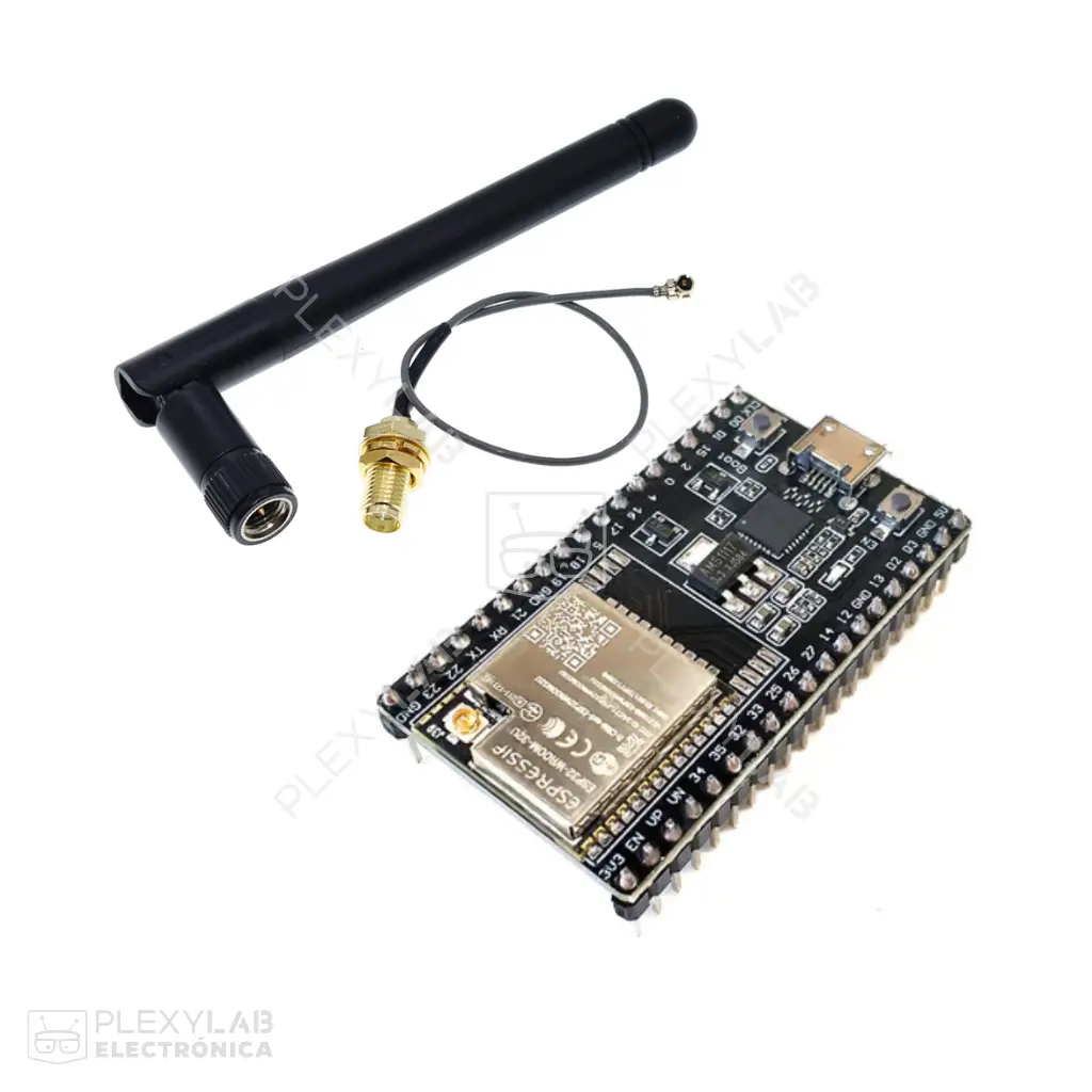 Módulo ESP32U con conector micro USB, driver CP2102, WiFi, Bluetooth, DevKitC ESP32-WROOM-32U, 38 pines (incluye antena)
