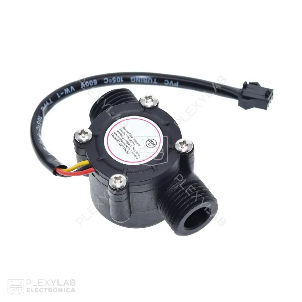 Sensor de flujo de agua DC de rango de 5 a 18V, Medidor de flujo Hall Sensor de flujo Control de agua Interruptor de sensor de flujo de líquido de rango de 1 a 30L/min 2.0MPa YF-S201 de 1/2"