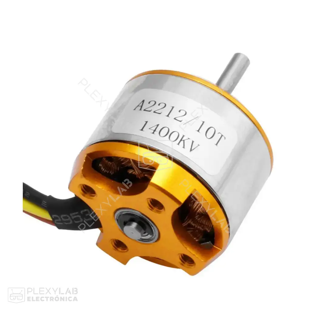 Motor brushless A2212/10T 1400KV sin escobillas con conectores soldados