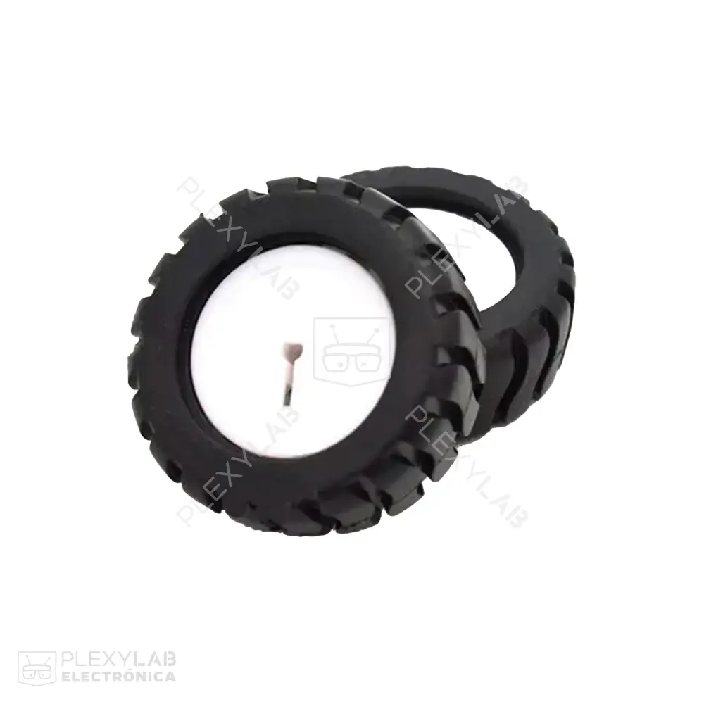Par de ruedas, llantas 42x19mm, agujero eje 3mm tipo D