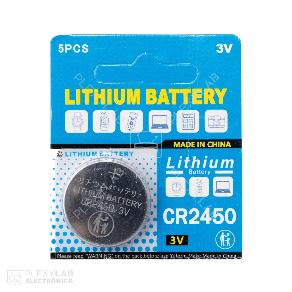 CR2450 Pila de Litio de 3V tipo botón