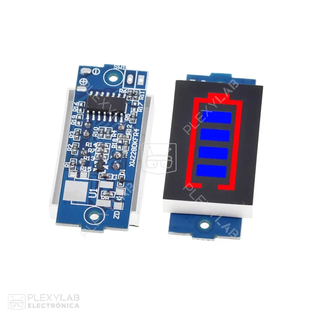 Módulo indicador de nivel de batería de Litio Li-ion, LiPo 2S, 2 celdas, 8.4V, color azul
