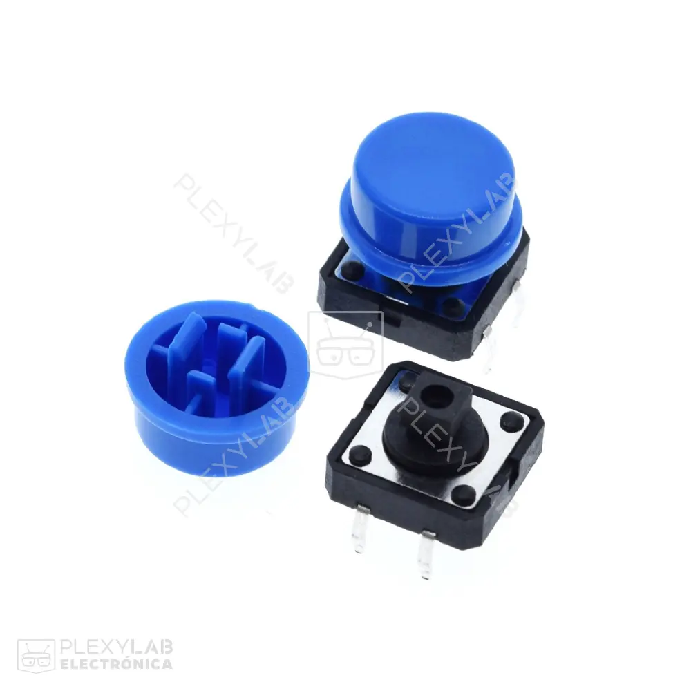 Pulsante de 4 pines con tapa 12x12x7 mm