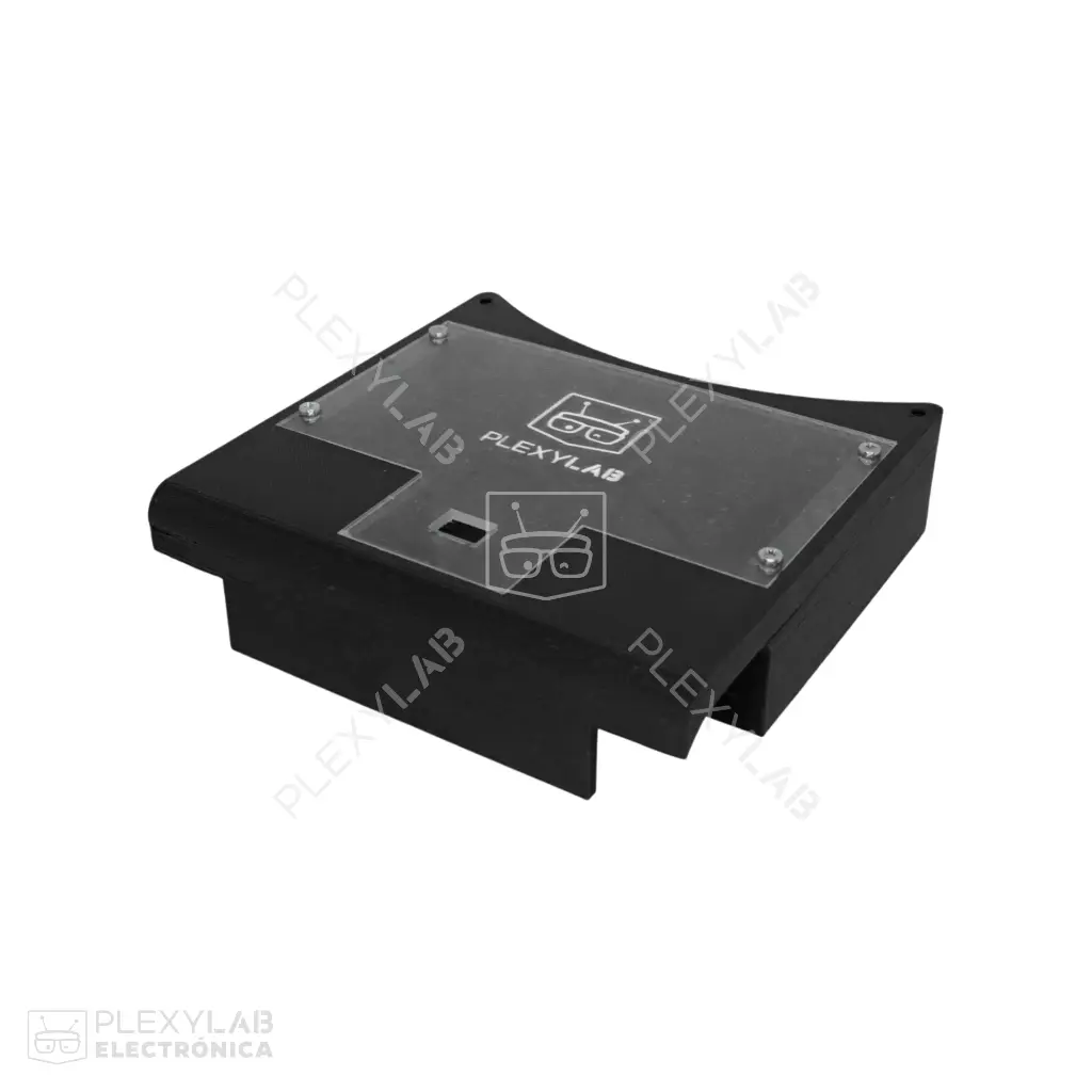 Chasis robot soccer amateur de 15x15 cm en impresión 3D con acrílico para motores horizontales 
