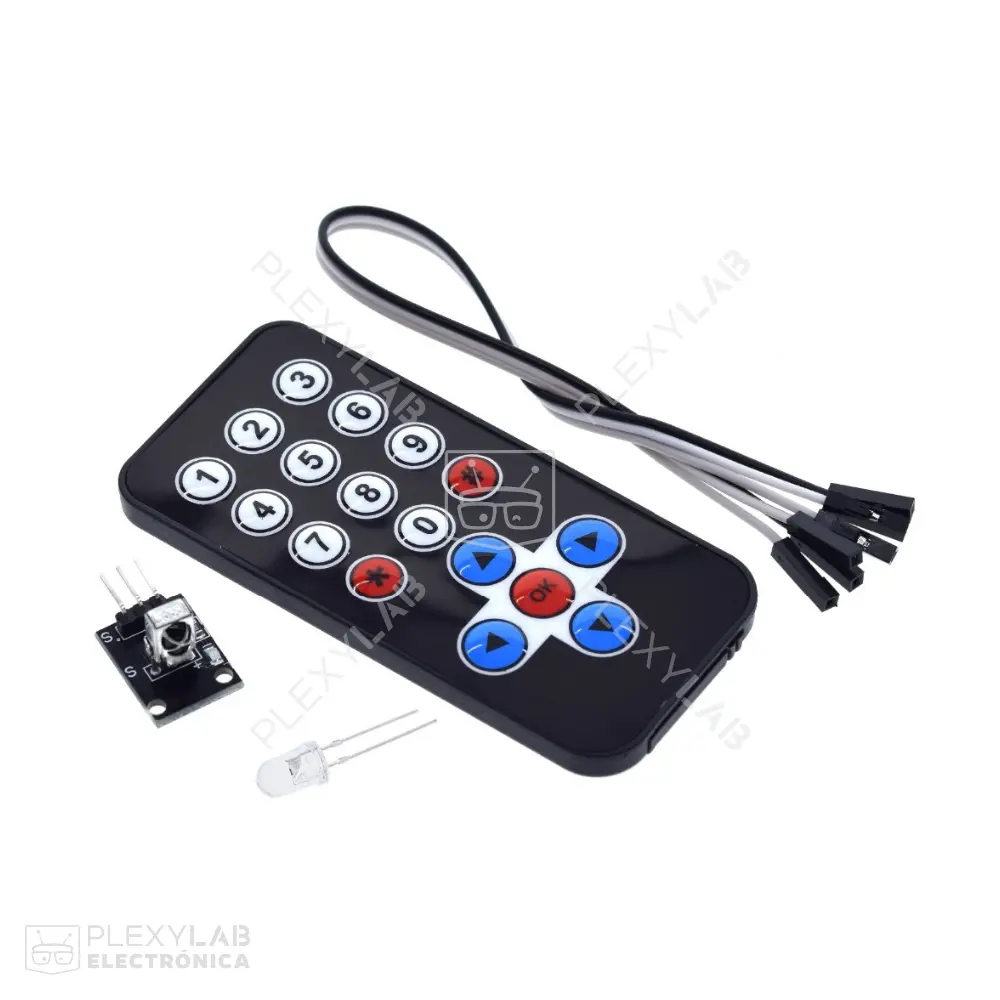 Módulo receptor infrarrojo IR HX1838 y control remoto IR (Opción 2)
