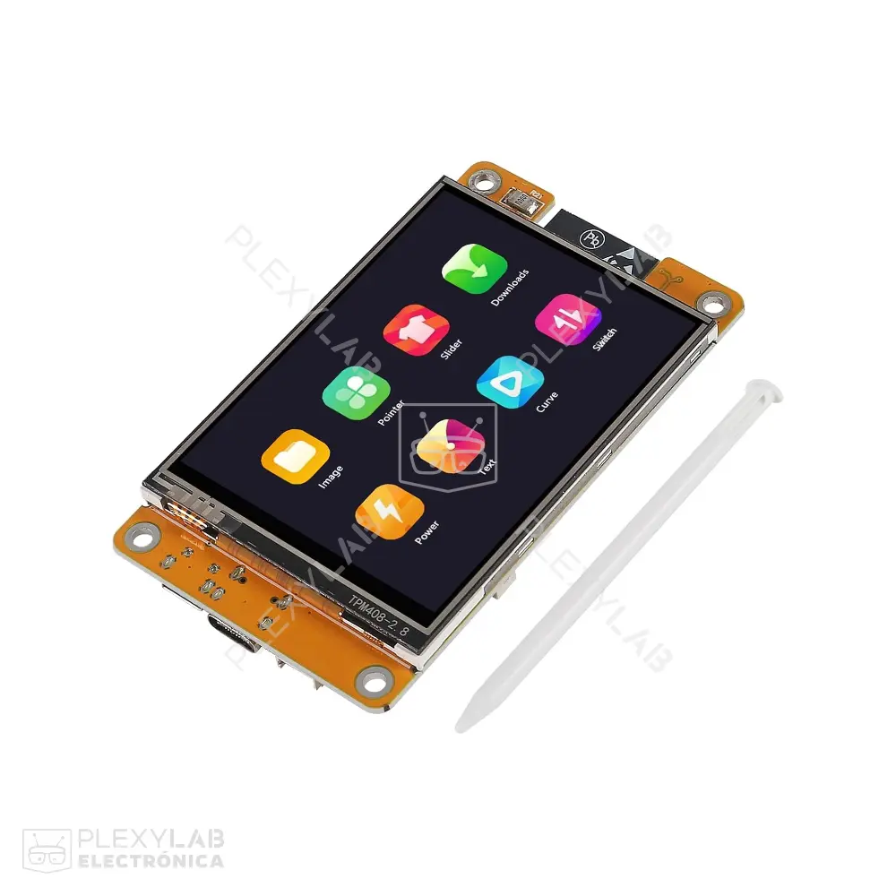 ESP32 Tarjeta de desarrollo ESP32-LVGL con pantalla táctil TFT de 2.8 pulgadas de 240x320px, WiFi y Bluetooth, ESP-WROOM-32