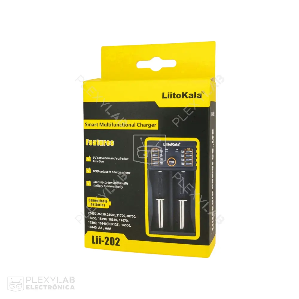 Cargador inteligente Lii-202 para dos baterías pilas de litio marca LiitoKala