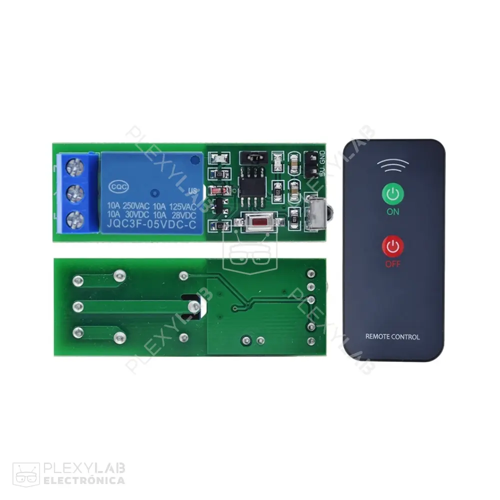 Módulo relé infrarrojo de una vía de 5V con control remoto con pila 