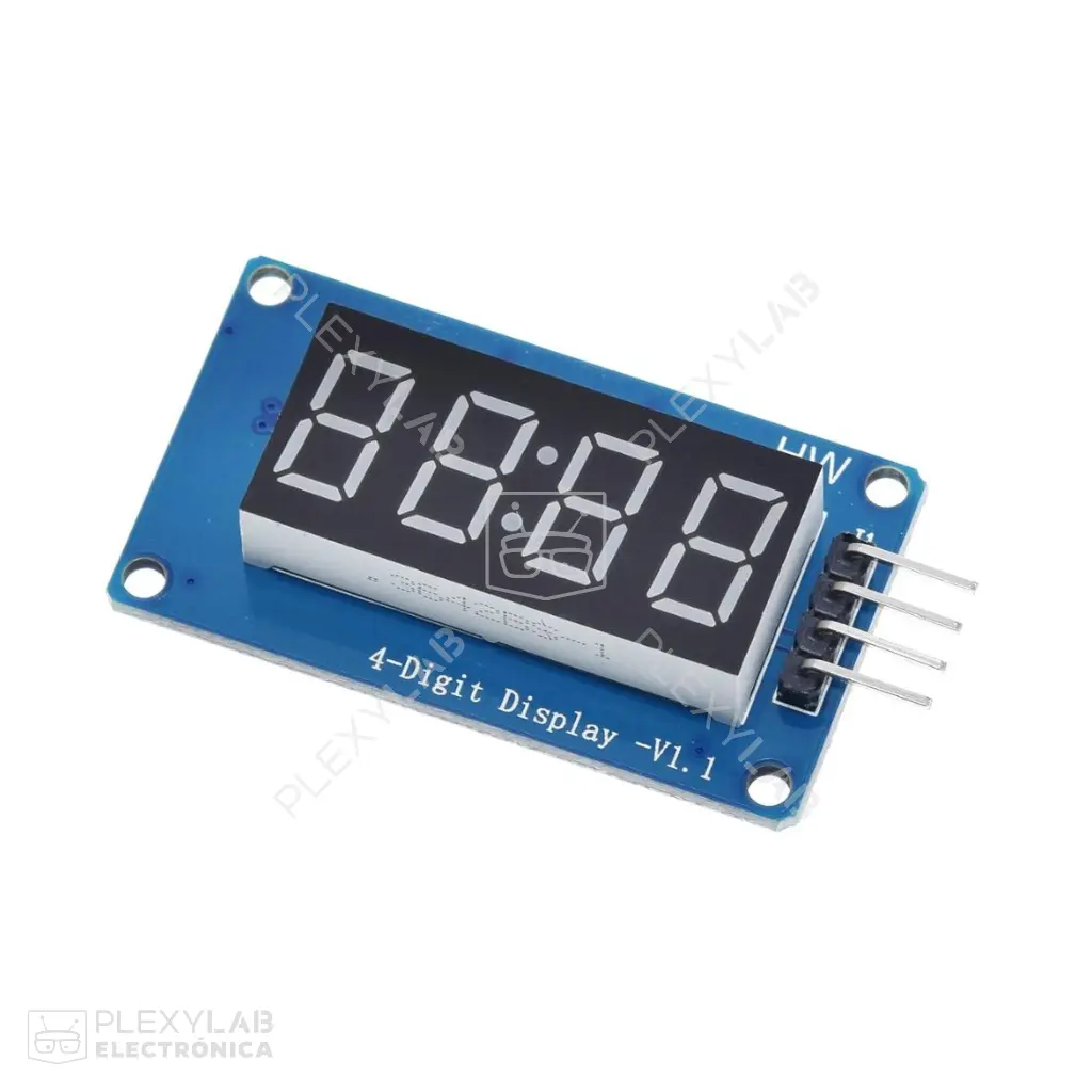 Módulo display de 7 segmentos 4 dígitos reloj TM1637 