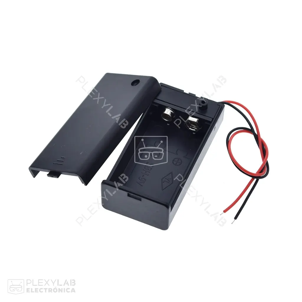 Caja porta batería de 9V tipo case con interruptor