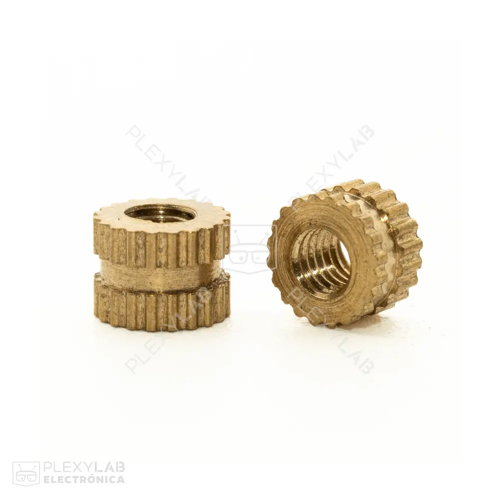 Inserto roscado latón M3 x 4mm para plástico, tuerca insertable de precisión 