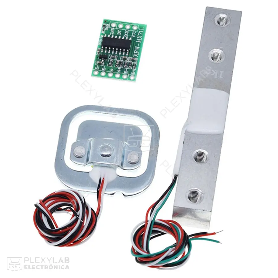 Sensor de peso con módulo HX711 y celda de carga | PLEXYLAB