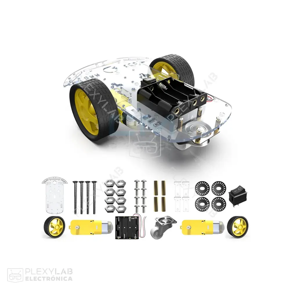 Kit chasis carro seguidor de línea con 3 ruedas robot Arduino