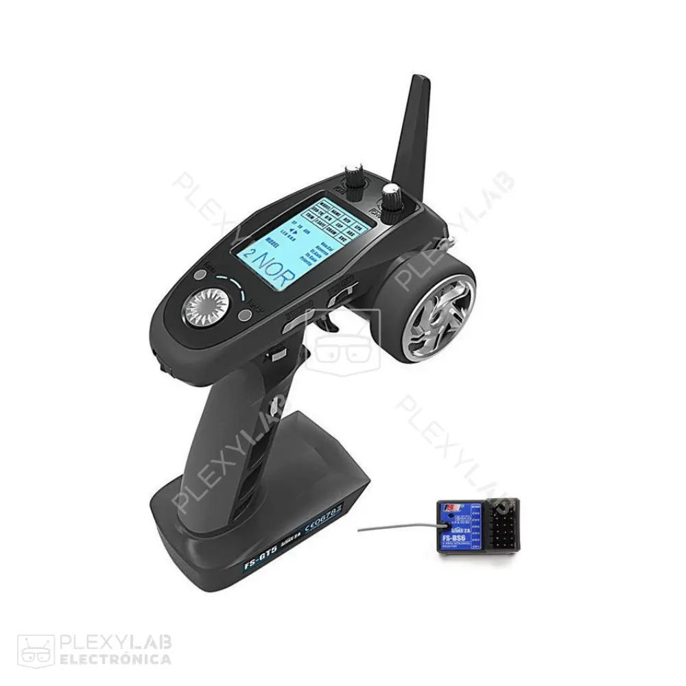 Radio control remoto RC FlySky FS-GT5 2.4GHz de 6 canales con receptor FS-BS6, para vehículos, drones