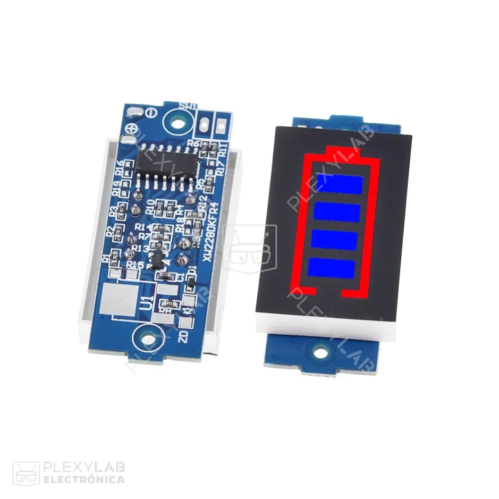 Módulo indicador de nivel de batería de Litio Li-ion, LiPo 2S, 2 celdas, 8.4V, color azul