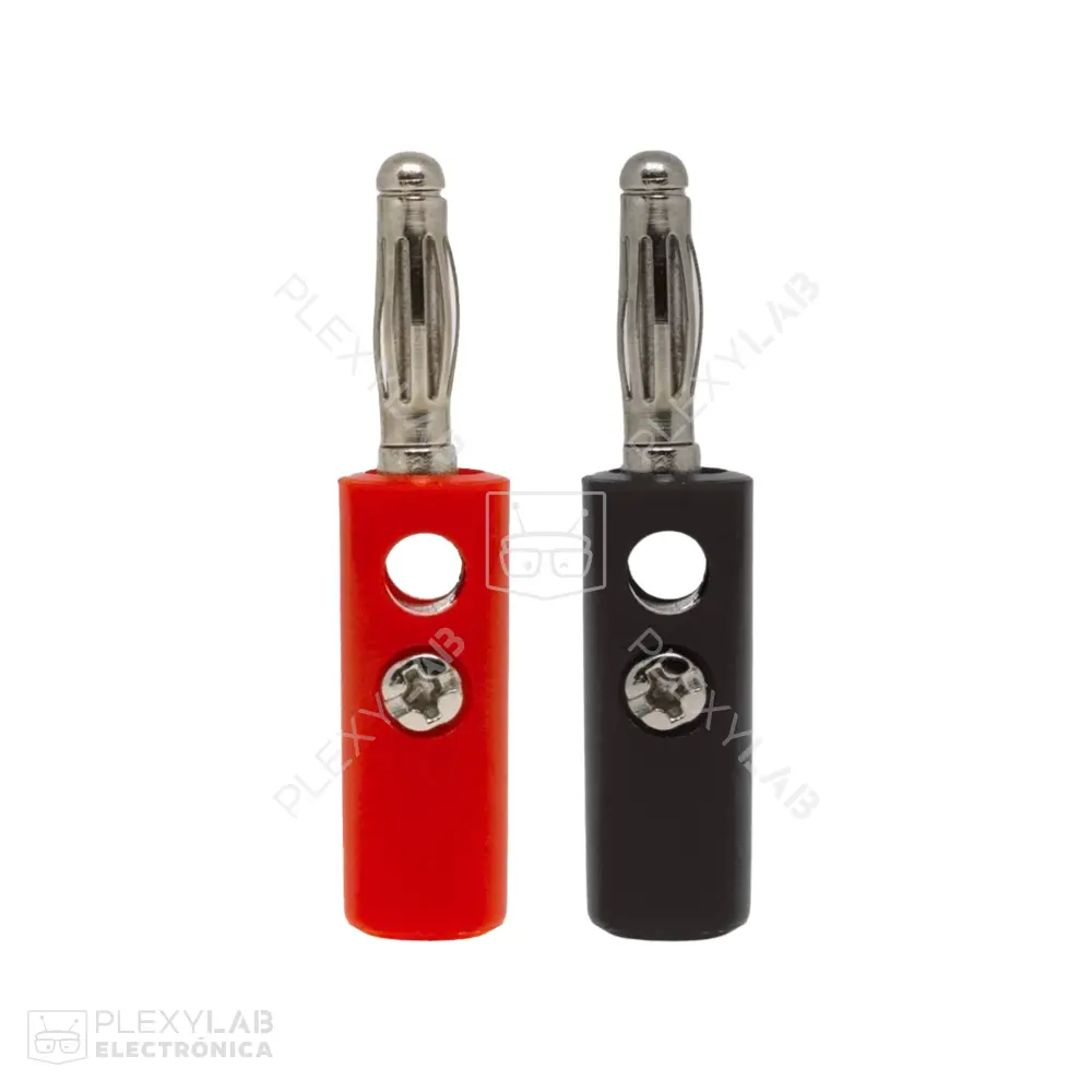 Conector plug banana macho para montaje en panel