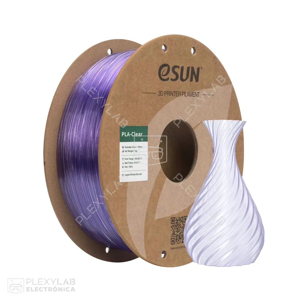 Filamento PLA-Clear ESUN para impresión 3D, 1kg, 1.75mm
